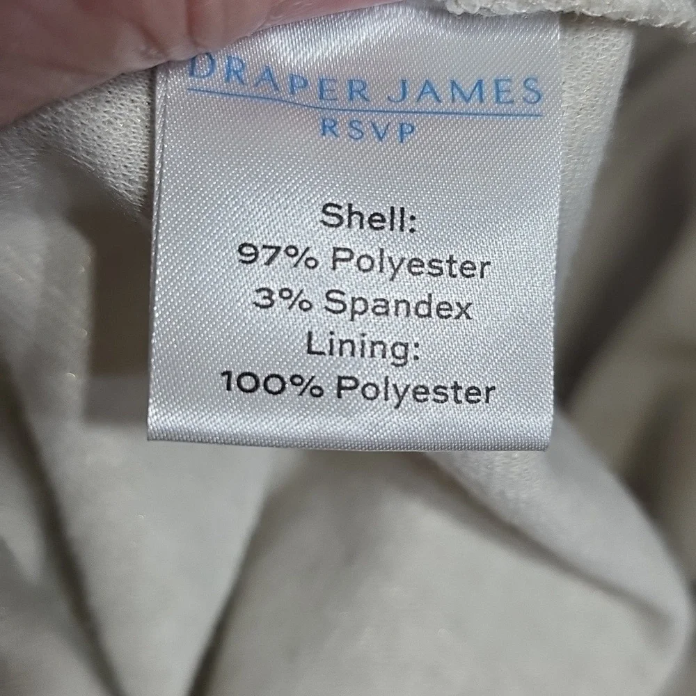 Draper James RSVP Women's Dress Cream/Shimmery Gold Houndstooth Tiered Sz L EUC - Picture 5 of 5